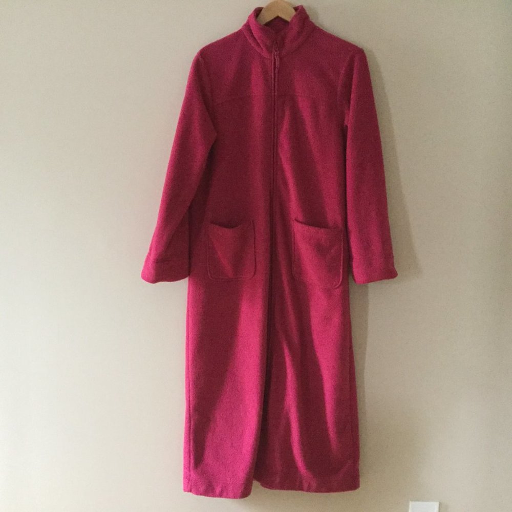 LL Bean Long Fleece Full Zip Robe Housecoat